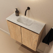 MONDIAZ TURE-DLUX 60cm toiletmeubel Washed Oak. EDEN wastafel Opalo positie midden. Zonder kraangat. SW1104637