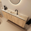 MONDIAZ TURE-DLUX 120cm toiletmeubel Washed Oak. EDEN wastafel Frappe positie midden. Met 1 kraangat. SW1103101