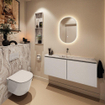 MONDIAZ TURE-DLUX 120cm toiletmeubel Linen. EDEN wastafel Glace positie midden. Zonder kraangat. SW1103434