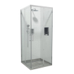 FugaFlow Boutry Quick Fit Douchecabine - vierkant - 90x90x195cm - hoekinstap - 2 Schuifdeur - anti kalk - chroom SW999907