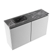 MONDIAZ TURE-DLUX 80cm toiletmeubel Plata. EDEN wastafel Lava positie links. Met 1 kraangat. SW1103973