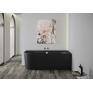 Plieger Kansas Hoekbad - 180x80x60cm - hoek rechts - met waterinlaat - met af- en overloopgarnituur - met poten - acryl - mat zwart SW1027757