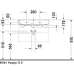 Duravit Happy d.2 wastafel 65x50,5cm 1 kraangat overloop wit SW54299