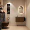 MONDIAZ TURE-DLUX 80cm toiletmeubel Rust. EDEN wastafel Lava positie rechts. Zonder kraangat. SW1104029