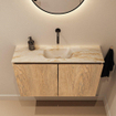 MONDIAZ TURE-DLUX 80cm toiletmeubel Washed Oak. EDEN wastafel Frappe positie midden. Zonder kraangat. SW1103111