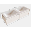 MONDIAZ LUSH Badkamermeubelset - 120cm - 2 lades - wastafel cloud - 2 wasbakken - 2 kraangaten - washed oak SW409421