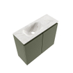 MONDIAZ TURE-DLUX 60cm toiletmeubel Army. EDEN wastafel Ostra positie links. Zonder kraangat. SW1104703