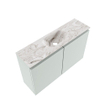 MONDIAZ TURE-DLUX 80cm toiletmeubel Greey. EDEN wastafel Glace positie midden. Met 1 kraangat. SW1103287