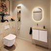 MONDIAZ TURE-DLUX 60cm toiletmeubel Rosee. EDEN wastafel Frappe positie links. Zonder kraangat. SW1102935