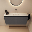 MONDIAZ TURE-DLUX 100cm toiletmeubel Dark Grey. EDEN wastafel Ostra positie midden. Zonder kraangat. SW1104829