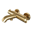 Brauer Gold Edition Badkraan - douchegarnituur - handdouche rond 3 standen - gladde knop - PVD - geborsteld goud SW715538