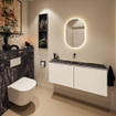 MONDIAZ TURE-DLUX 120cm toiletmeubel Talc. EDEN wastafel Lava positie midden. Zonder kraangat. SW1103669