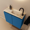 MONDIAZ TURE-DLUX 60cm toiletmeubel Jeans. EDEN wastafel Frappe positie rechts. Met 1 kraangat. SW1102813