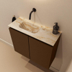 MONDIAZ TURE-DLUX 60cm toiletmeubel Rust. EDEN wastafel Frappe positie links. Zonder kraangat. SW1102996