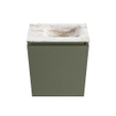 MONDIAZ TURE-DLUX 40cm toiletmeubel Army. EDEN wastafel Frappe positie rechts. Zonder kraangat. SW1102631