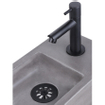 Differnz Ravo fonteinset - 38.5x18.5x25cm - Rechthoek - 1 kraangat - Recht matte zwarte kraan - met zwart frame - beton donkergrijs SW373232
