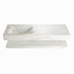 MONDIAZ ALAN - DLUX Badkamermeubelset - 130cm - planchet - Frappe - vrijhangende wastafel - wasbak links - 1 kraangat - Frappe SW809080