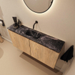 MONDIAZ TURE-DLUX 100cm toiletmeubel Washed Oak. EDEN wastafel Lava positie midden. Zonder kraangat. SW1104136