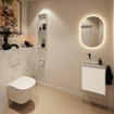 MONDIAZ TURE-DLUX 40cm toiletmeubel Talc. EDEN wastafel Opalo positie links. Zonder kraangat. SW1104161