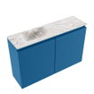 MONDIAZ TURE-DLUX 80cm toiletmeubel Jeans. EDEN wastafel Glace positie links. Met 1 kraangat. SW1103349