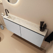 MONDIAZ TURE-DLUX 120cm toiletmeubel Plata. EDEN wastafel Ostra positie links. Met 1 kraangat. SW1105009