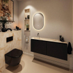 MONDIAZ TURE-DLUX 120cm toiletmeubel Urban. EDEN wastafel Frappe positie links. Zonder kraangat. SW1102642