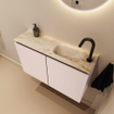 MONDIAZ TURE-DLUX 80cm toiletmeubel Rosee. EDEN wastafel Frappe positie rechts. Met 1 kraangat. SW1102950