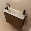 MONDIAZ TURE-DLUX 60cm toiletmeubel Rust. EDEN wastafel Ostra positie links. Met 1 kraangat. SW1105089