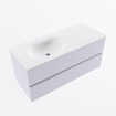 Mondiaz VICA Badkamermeubelset - 110cm - cale - 2 lades - Wastafel MOON - links - zonder kraangat - kleur talc - XL versie 60cm hoog SW1189145