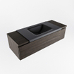 Mondiaz BUKLA badkamermeubelset 120x45x34cm 0 kraangaten wasbak midden solid surface Urban greeploos 1 lade met softclose Melamine Dark brown SW704922