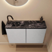 MONDIAZ TURE-DLUX 80cm toiletmeubel Plata. EDEN wastafel Lava positie links. Met 1 kraangat. SW1103973