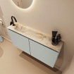 MONDIAZ TURE-DLUX 100cm toiletmeubel Greey. EDEN wastafel Frappe positie links. Met 1 kraangat. SW1102769