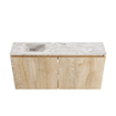 MONDIAZ TURE-DLUX 100cm toiletmeubel Washed Oak. EDEN wastafel Glace positie links. Zonder kraangat. SW1103609