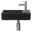 Differnz Hator fonteinset - 9x37.5x18.5cm - Rechthoek - 1 kraangat - Zwart SW705429