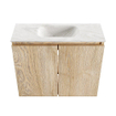 MONDIAZ TURE-DLUX 60cm toiletmeubel Washed Oak. EDEN wastafel Ostra positie midden. Met 1 kraangat. SW1105127