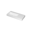 INK Momento wastafel - 100x45x9cm - 1 wasbak links - 1 kraangat - polystone wit mat SW798396