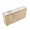 MONDIAZ TURE-DLUX 100cm toiletmeubel Washed Oak. EDEN wastafel Frappe positie links. Met 1 kraangat. SW1103082