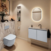 MONDIAZ TURE-DLUX 80cm toiletmeubel Clay. EDEN wastafel Glace positie midden. Met 1 kraangat. SW1103213
