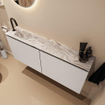 MONDIAZ TURE-DLUX 120cm toiletmeubel Linen. EDEN wastafel Glace positie links. Met 1 kraangat. SW1103421