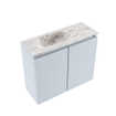 MONDIAZ TURE-DLUX 60cm toiletmeubel Clay. EDEN wastafel Glace positie links. Zonder kraangat. SW1105223