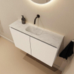 MONDIAZ TURE-DLUX 80cm toiletmeubel Talc. EDEN wastafel Opalo positie midden. Zonder kraangat. SW1104126