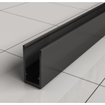 Wiesbaden Slim inloopdouche 120x200cm met 8mm helder glas met zwart profiel en stabilisatiestang SW419909