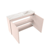 MONDIAZ TURE-DLUX 80cm toiletmeubel Rosee. EDEN wastafel Frappe positie rechts. Met 1 kraangat. SW1102950