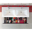 Duravit Me by starck dubbele wastafel 130x49cm 2 kraangaten met overloop wit SW88244