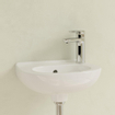 Villeroy en Boch O.novo Compact fontein 36x27,5cm met overloop en doortikbaar kraangat wit 0124116