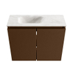 MONDIAZ TURE-DLUX 60cm toiletmeubel Rust. EDEN wastafel Ostra positie links. Met 1 kraangat. SW1105089