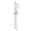 GROHE Rainshower Smartactive 150 Glijstangset - 60cm - ronde handdouche - 3 straalsoorten - gladde doucheslang - met zeepschaal - chroom/moon white SW472416