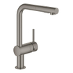 GROHE Minta Keukenkraan - hoog - uittrekbare l uitloop - 2 straalsoorten - hard graphite geborsteld SW354657