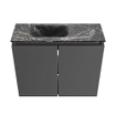 MONDIAZ TURE-DLUX 60cm toiletmeubel Dark Grey. EDEN wastafel Lava positie links. Zonder kraangat. SW1103780
