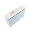 MONDIAZ TURE-DLUX 80cm toiletmeubel Clay. EDEN wastafel Frappe positie links. Zonder kraangat. SW1102697